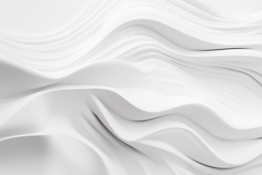 White background with wavy lines and black and white image of wave. Generative AI