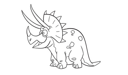 Triceratops coloring pages. Prehistoric horned dinosaur styracosaurus, coloring book. © © Ai Factory