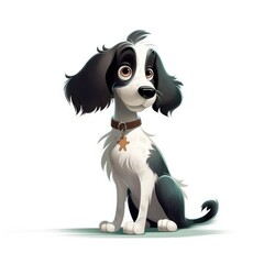 Fototapeta na wymiar Spaniel Cocker dog illustration cartoon 3d isolated on white. Generative AI