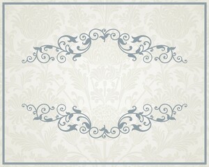 traditional wedding card design, paisley floral pattern , royal India	