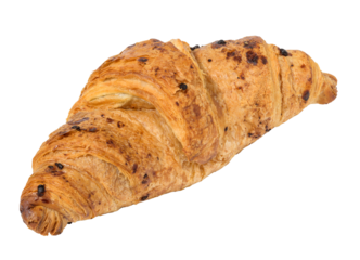 Baked croissant on a white isolated background
