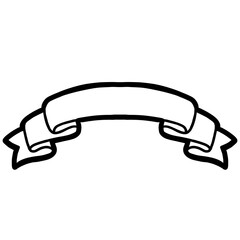 Hand Drawn outline ribbon 