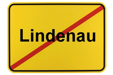 Illustration eines Ortsschildes der Gemeinde Lindenau in Brandenburg