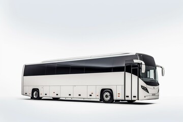 White background coach bus. Generative AI