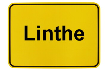 Illustration eines Ortsschildes der Gemeinde Linthe in Brandenburg