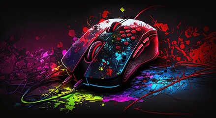 Esports banner concept design, professional gaming mouse