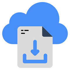 An icon design of cloud file download 