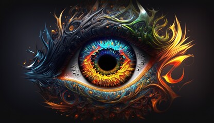 abstract image of the eye in bright colors.