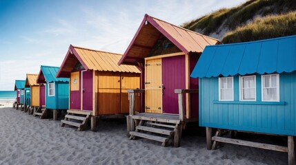 huts on the beach (Generative AI)