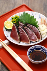 Katsuo no Tataki, seared bonito sashimi, Japanese cuisine
