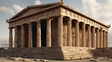 Fototapeta premium Exploring Ancient Greek Civilization through Generative AI: A Journey to the Past