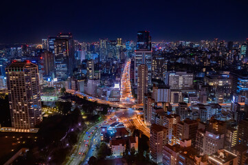 Fototapeta na wymiar 東京タワーからの眺め、夜景