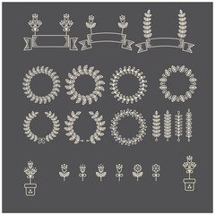 set of laurel wreath