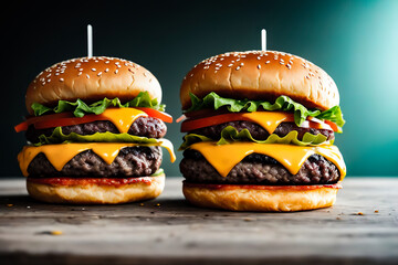 hamburger on black