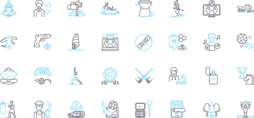 Creative expression linear icons set. Artistry, Imagination, Ingenuity, Originality, Inventiveness, Creativity, Uniqueness line vector and concept signs. Inspiration,Vision,Talent outline