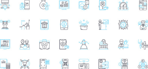 Social Apps linear icons set. Nerking, Connections, Sharing, Communication, Collaboration, Engagement, Community line vector and concept signs. Emojis,Chat,Stories outline illustrations