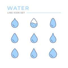 Water drop color outline icon