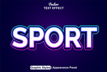 sport text effect with blue color graphic style and editable.