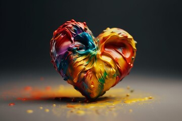 A colorful heart symbolizes diversity and inclusion. Generative AI