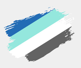 Naklejka premium Fraysexual Pride Flag painted with brush on white background. LGBT rights concept. Modern pride parades poster. Vector illustration