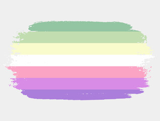 Genderfae Flag painted with brush on white background. LGBT rights concept. Modern pride parades poster. Vector illustration