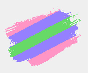 Trigender flag painted with brush on white background. LGBT rights concept. Modern pride parades poster. Vector illustration