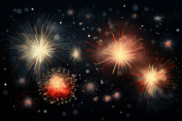 Naklejka premium fireworks USA flag colors in background, celebration of Independence Day on the 4th of July