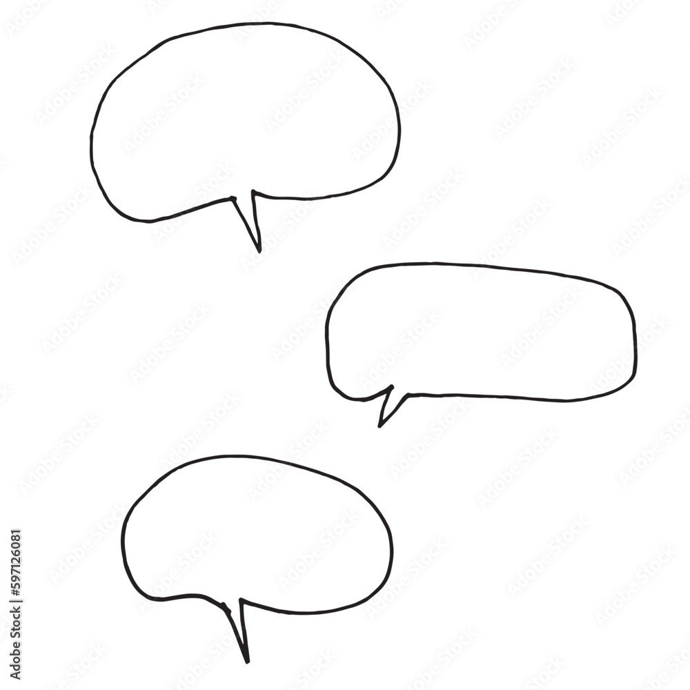 Poster set of hand drawn speech bubble vector. design elements for your next project. black chat bubbles is