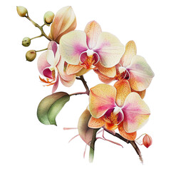 Colorful orchid branch