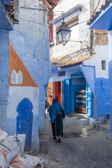 Fotografie della città di Chefchaouen la città blu in Marocco