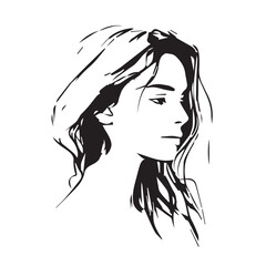 Vector Hand drawn Illustration of a Model head