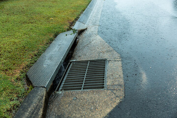 storm grate, drain and guttering