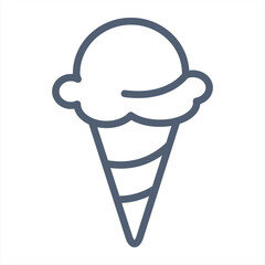 Ice cream cone. Pixel perfect, editable stroke line icon - Illustration.Ice cream thick line icon  web, mobile and infographics. Vector isolated icon