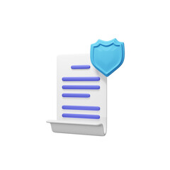 Document Protection 3d illustration