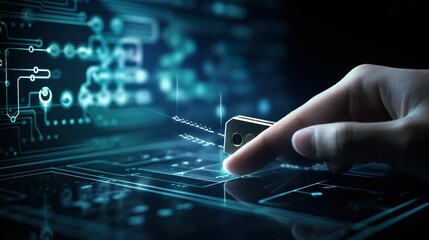 Business man using AI to help and analysis and research finance data. Artificial Intelligence, Futuristic technology