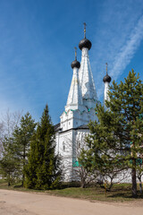 The Assumption Temple of Orthodox Church in the ancient town of Uglich, Russia. Alekseevsky Women's Convent.