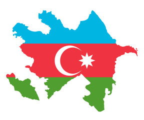 Azerbaijan map with flag asian cartography