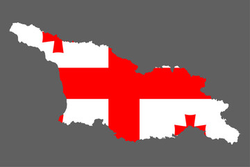 Georgia map with flag asian cartography
