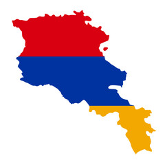 Armenia map with flag asian cartography