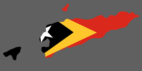 East Timor map with flag asian cartography
