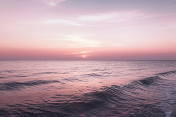 Lever du soleil sur la mer dans une ambiance violette » IA générative