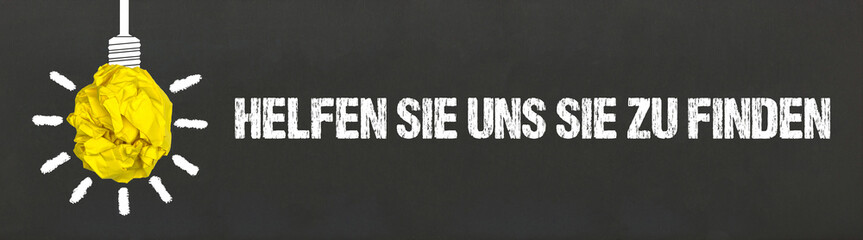 Helfen Sie uns Sie zu finden	