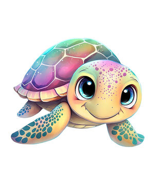 Beautiful Turtle Sublimation Clip Art PNG