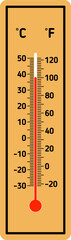 vector of a thermometer indicating high temperature