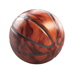 Basketball Ball Isolated on White Transparent Background. Cartoon Style, High Quality. Generative AI
