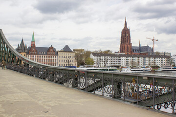 Old iron bridge Eiserner Steg in Frankfurt, Germany