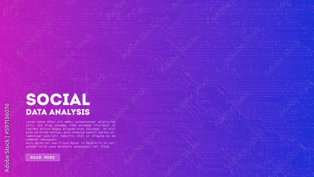 Poster Big Data cloud computing. Blockchain visualiztion. Social network information complexity.