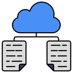 An editable design icon of cloud files
