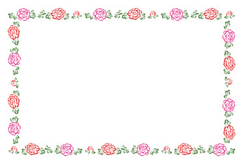 牡丹の花フレーム　カラー