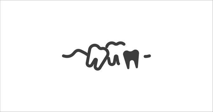 malocclusion icon. Filled malocclusion icon from dental health collection. Glyph vector. Editable malocclusion symbol can be used web and mobile